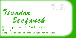 tivadar stefanek business card